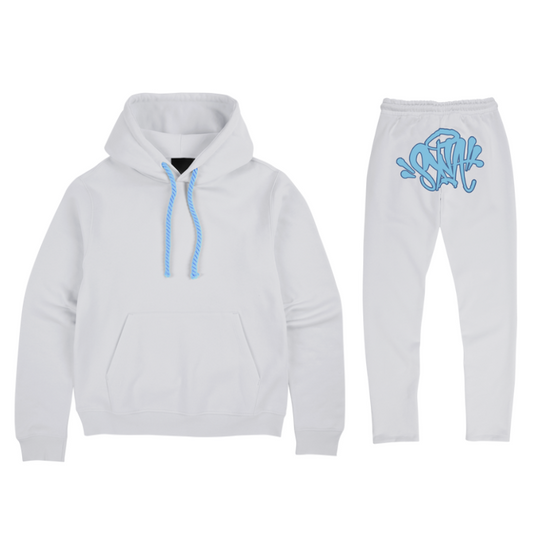 Syna World Tracksuit White Blue Logo
