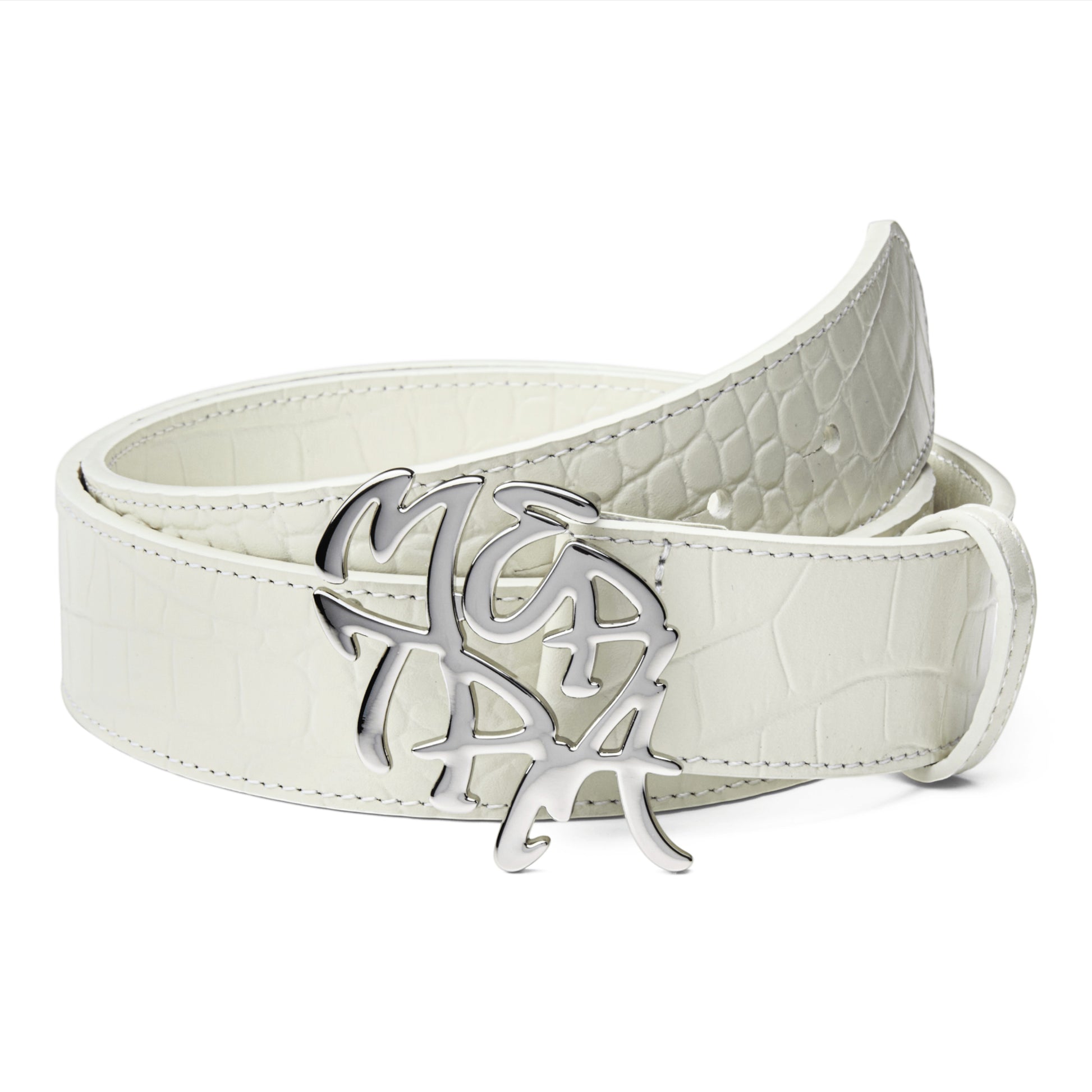 Alligator Skin Belt (White)