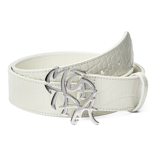 Alligator Skin Belt (White)