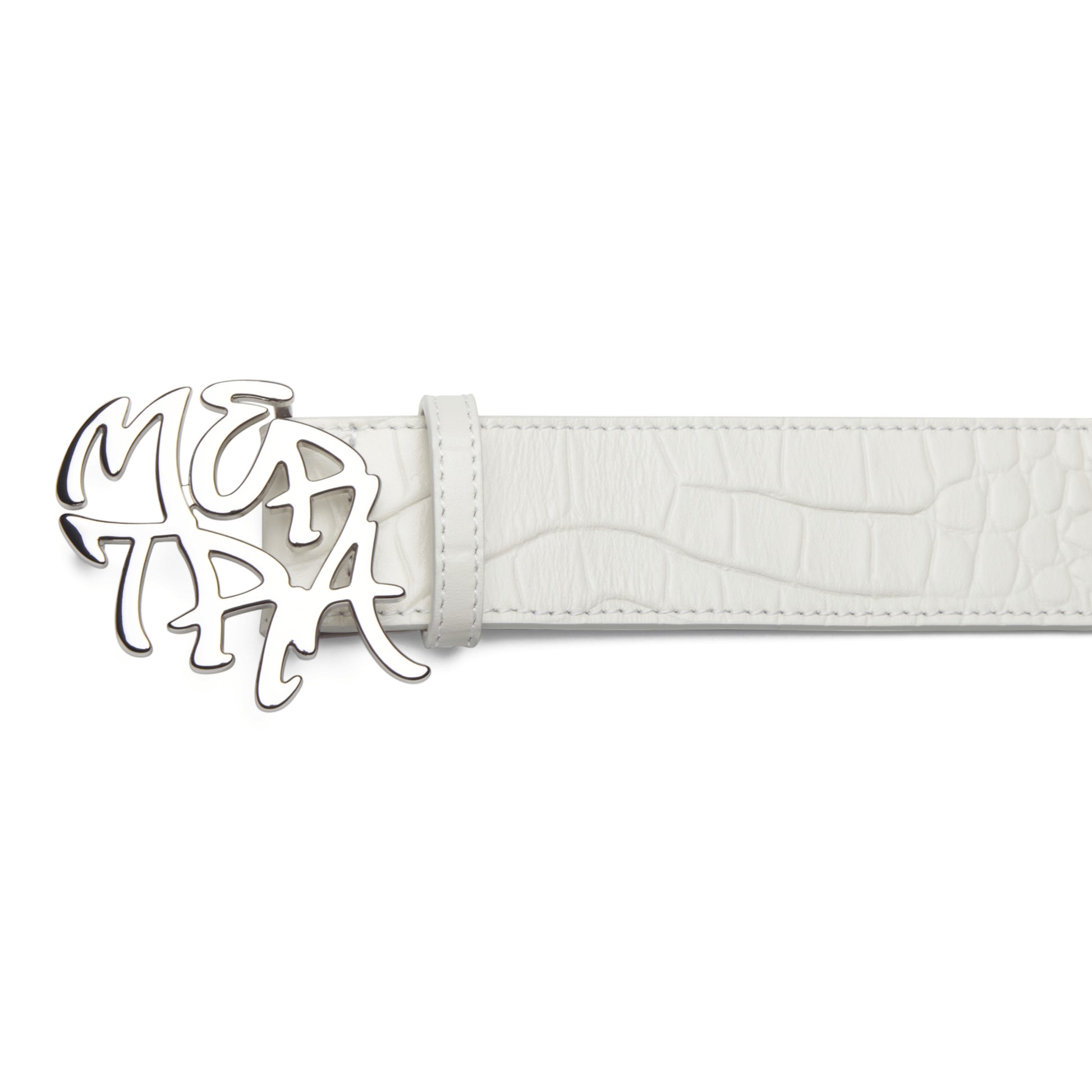 Alligator Skin Belt (White)