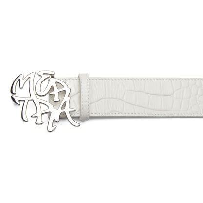 Alligator Skin Belt (White)