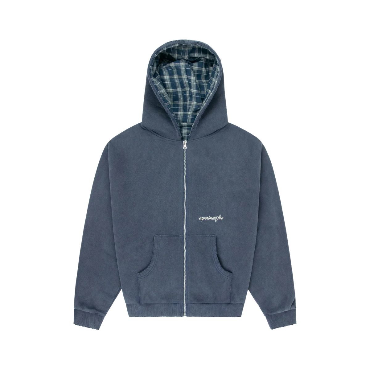 EXPERIMENT 5 DOUBLE FACE HOODIE ZIP UP BLUE