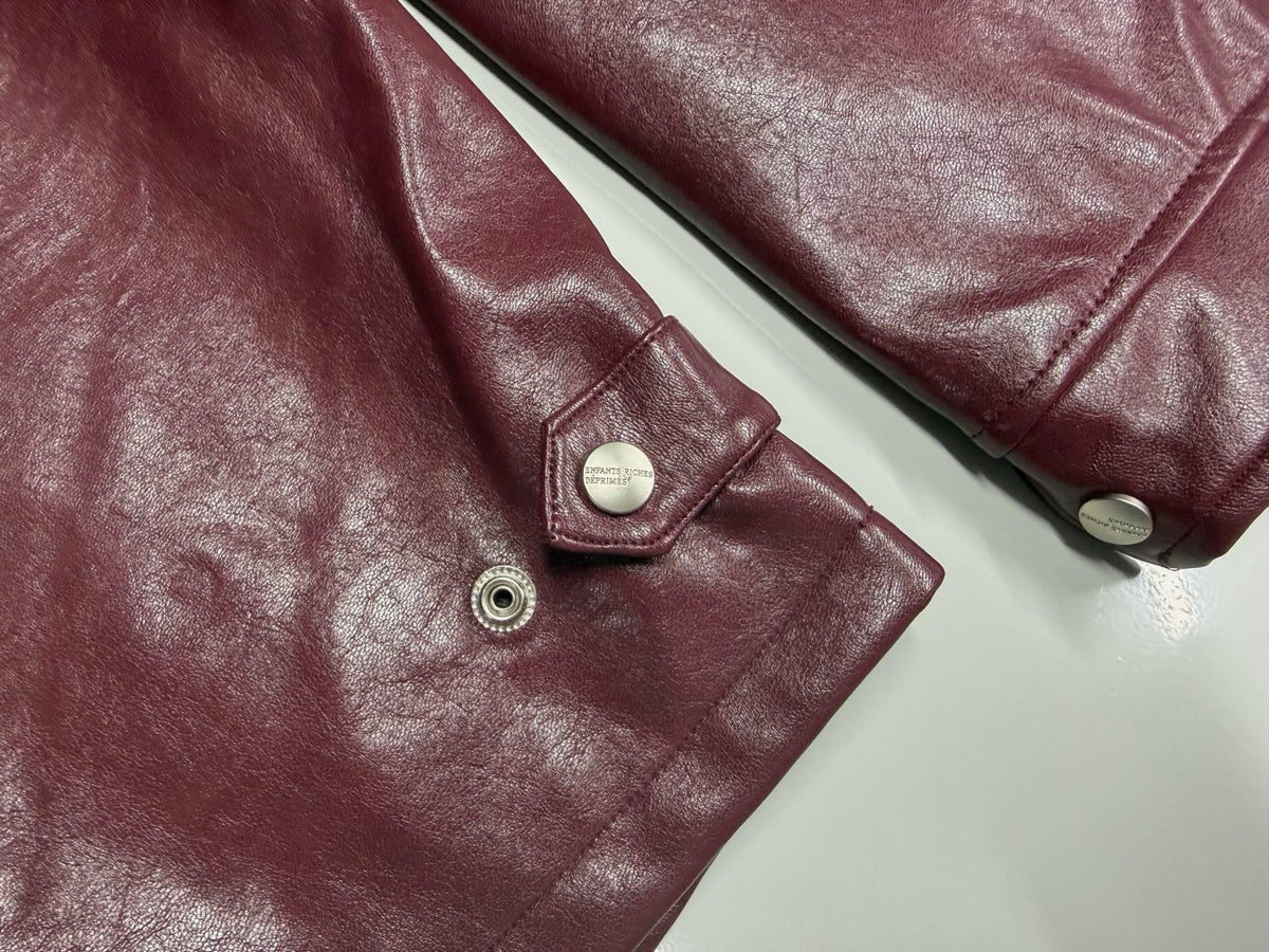 Enfants Burgundy Leather Jacket
