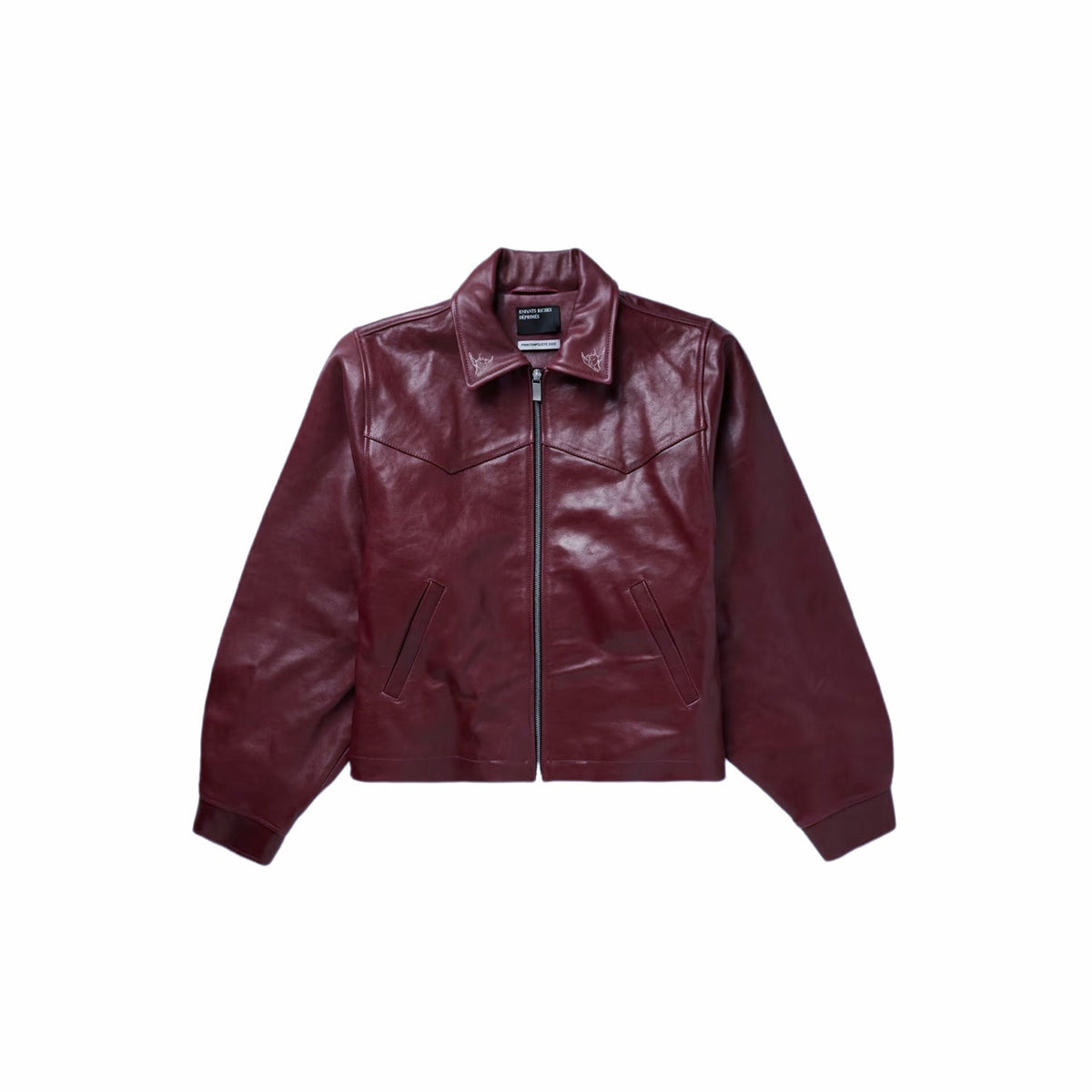 Enfants Burgundy Leather Jacket