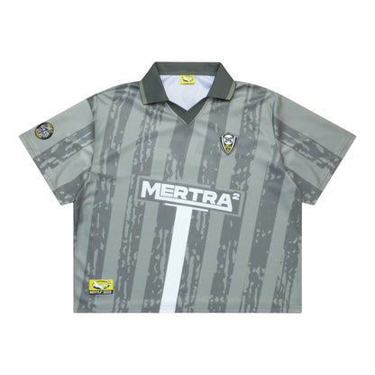 OFFCODE.USA Army football kit with turndown collar, cropped boxy fit, and sublimated graphics. 100% polyester.
