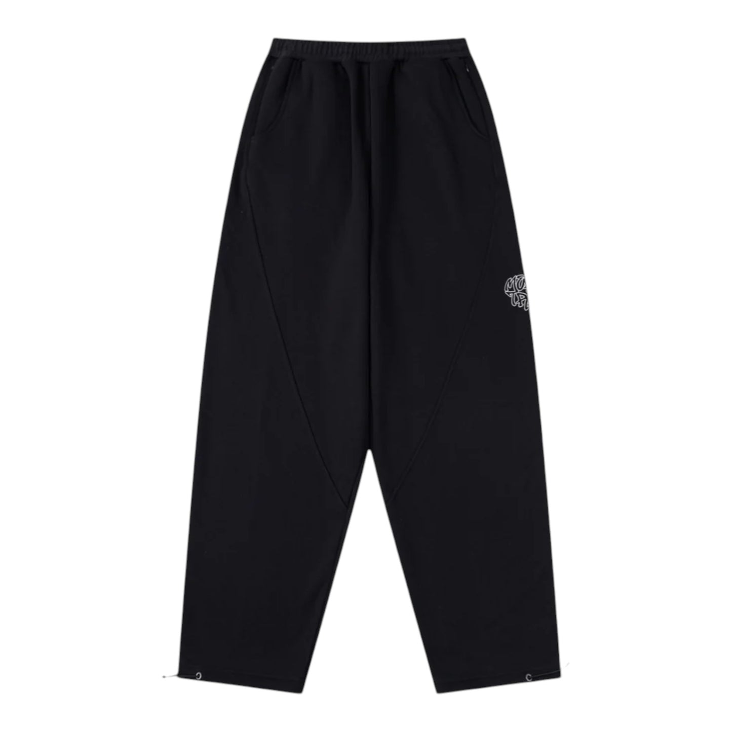OFFCODE.USA Bigstep Joggers 2.0 in black cotton blend with signature paneling and embroidered graphics. Baggy fit.