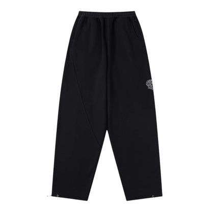 OFFCODE.USA Bigstep Joggers 2.0 in black cotton blend with signature paneling and embroidered graphics. Baggy fit.