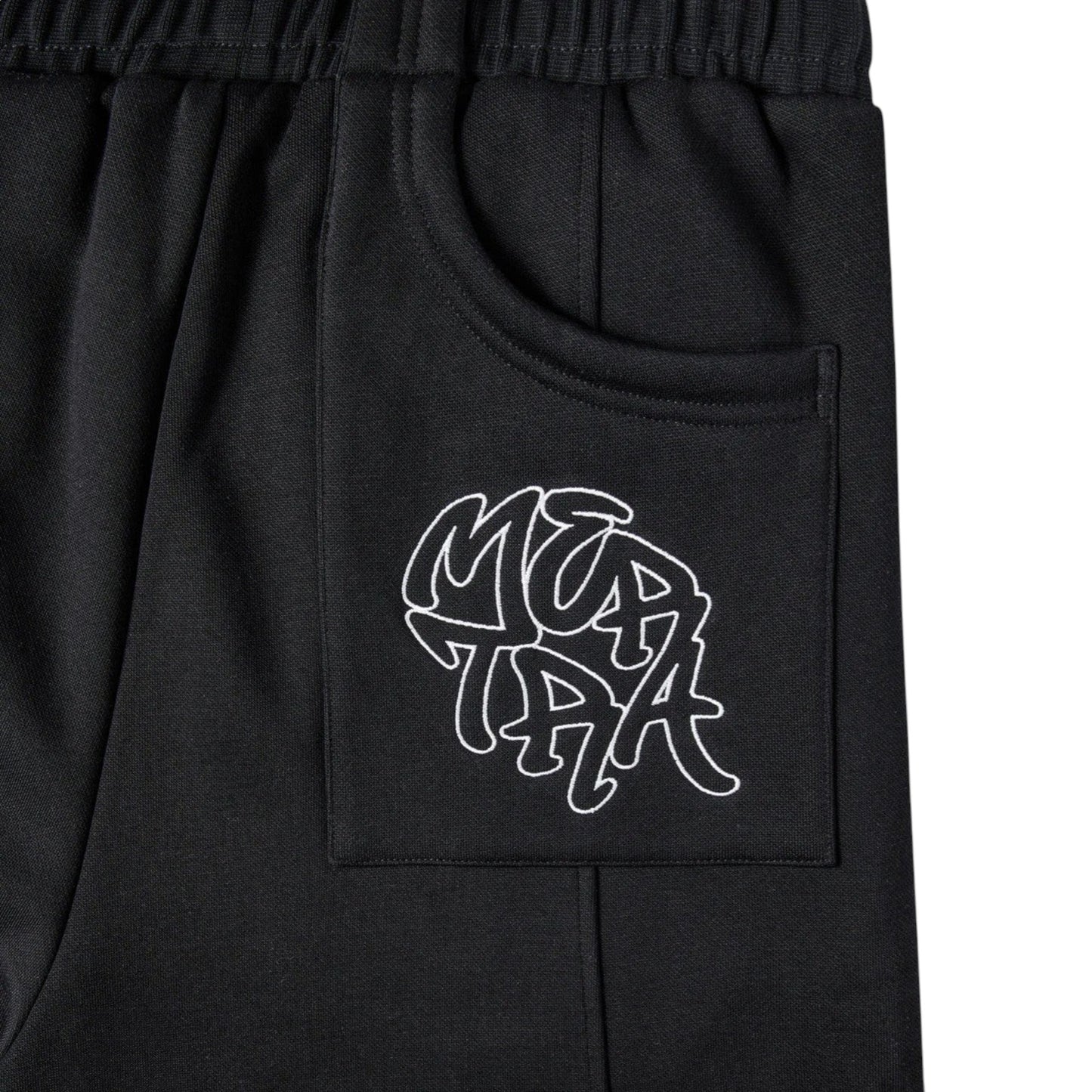 OFFCODE.USA Bigstep black shorts with white embroidered logo on pocket. Casual athletic style.
