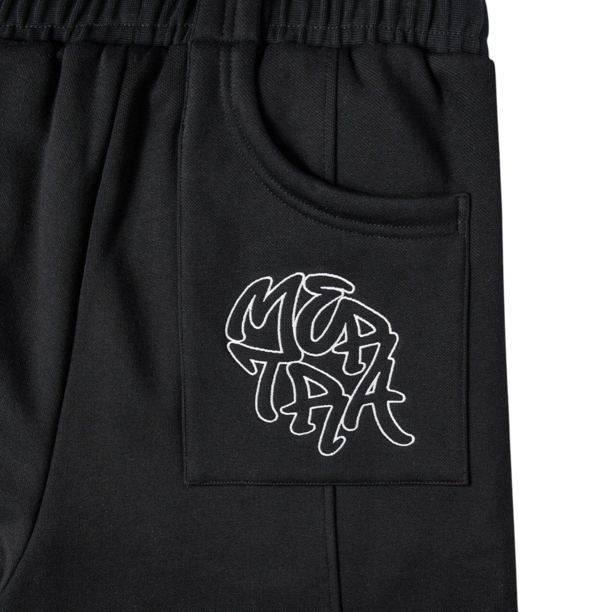 OFFCODE.USA Bigstep black shorts with white embroidered logo on pocket. Casual athletic style.