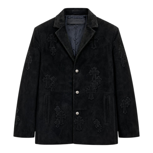 Chrome Hearts Suede Cross Patched Jacket / Blazer, front view
