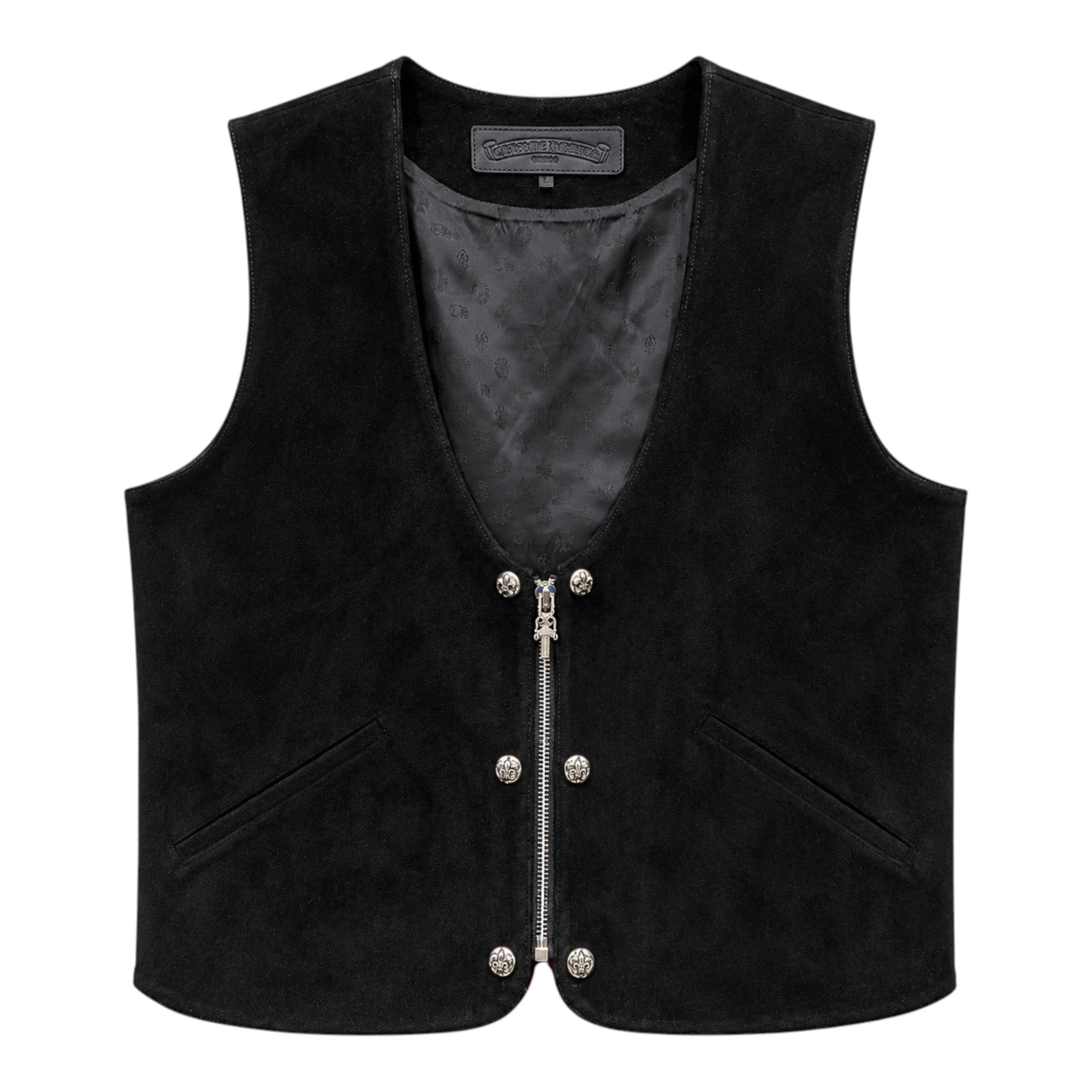 Chrome Hearts Suede Leather Vest, front view