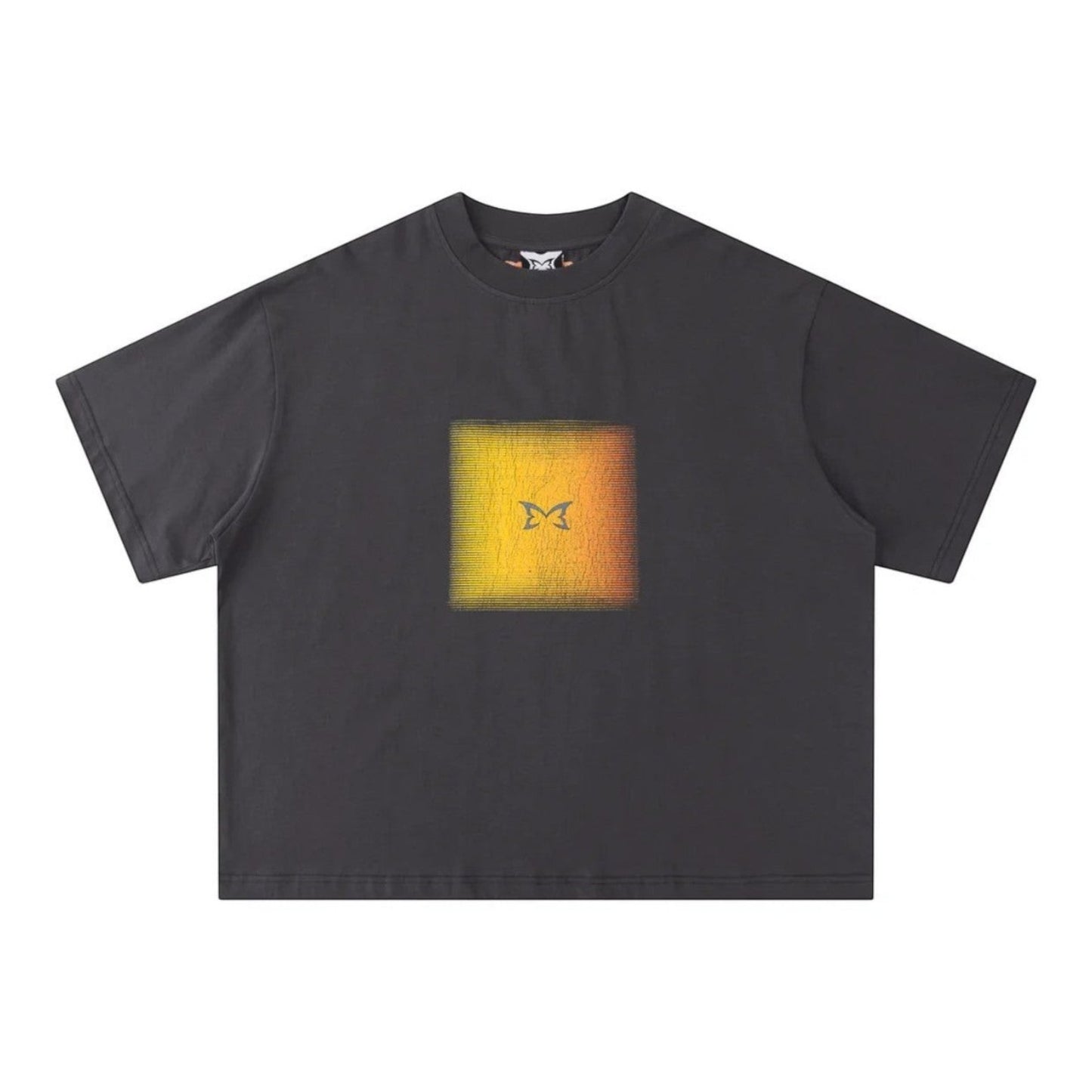 OFFCODE.USA Charcoal 100% cotton boxy fit tee with screen printed graphic on front.