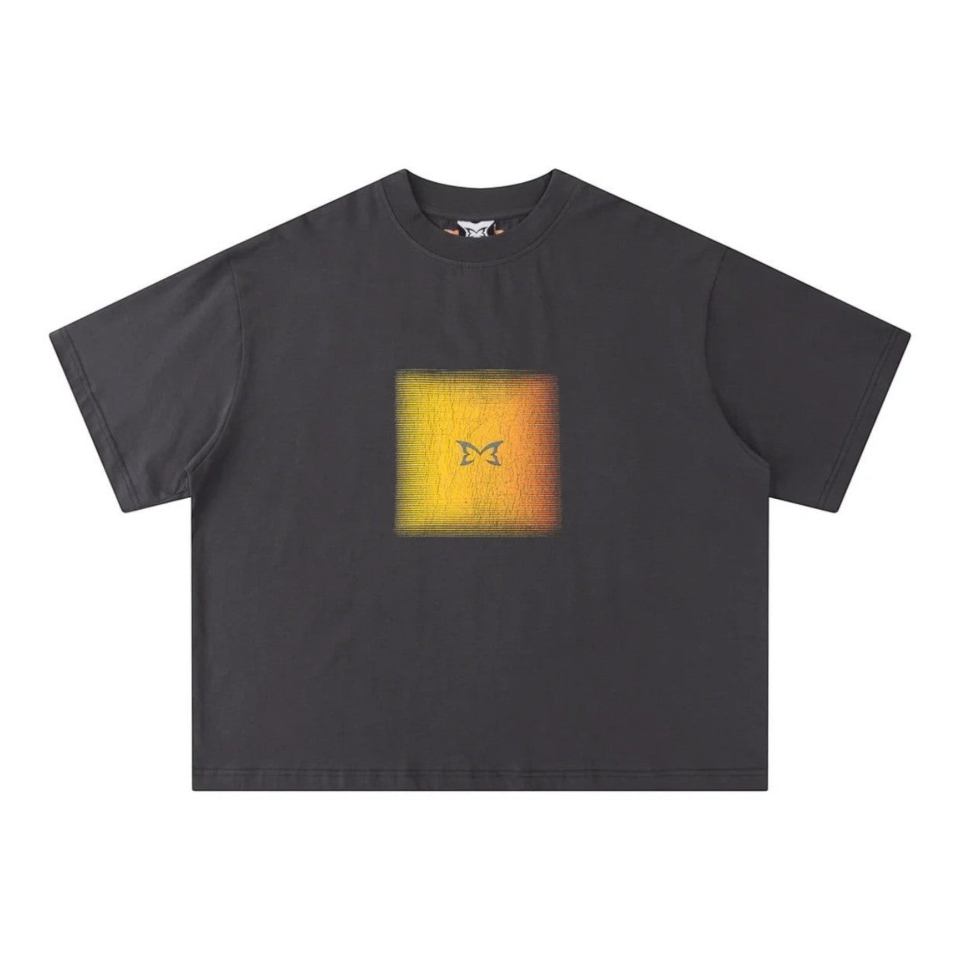 OFFCODE.USA Charcoal 100% cotton boxy fit tee with screen printed graphic on front.