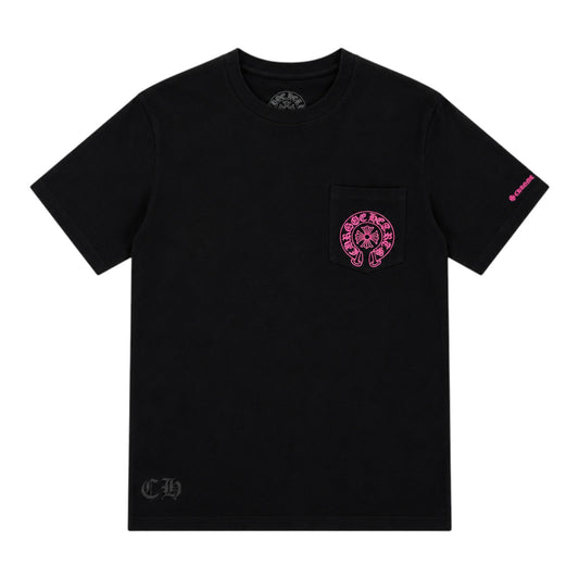 Chrome Hearts Horseshoe Print T-Shirt Black/Pink, front view