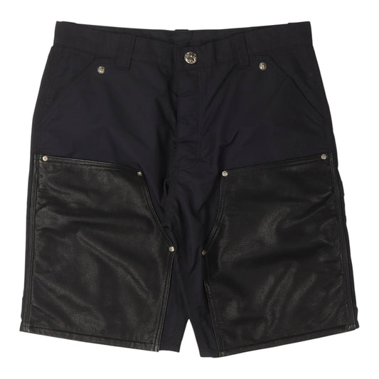Chrome Hearts Leather Double Knee Nylon Carpenter Shorts, front view