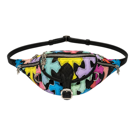 Chrome Hearts Multicolor Cross Patch Snap Pack Bag, front view