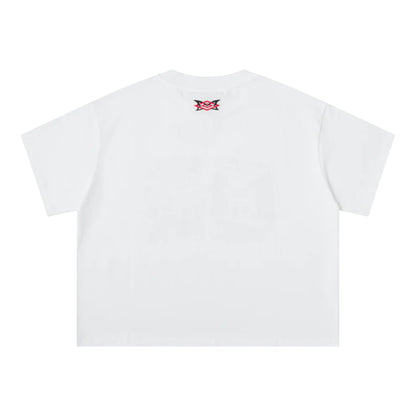OFFCODE.USA MERTRA x Umbro Catalogue Tee, white cotton t-shirt with graphic print on back and small logo on collar.