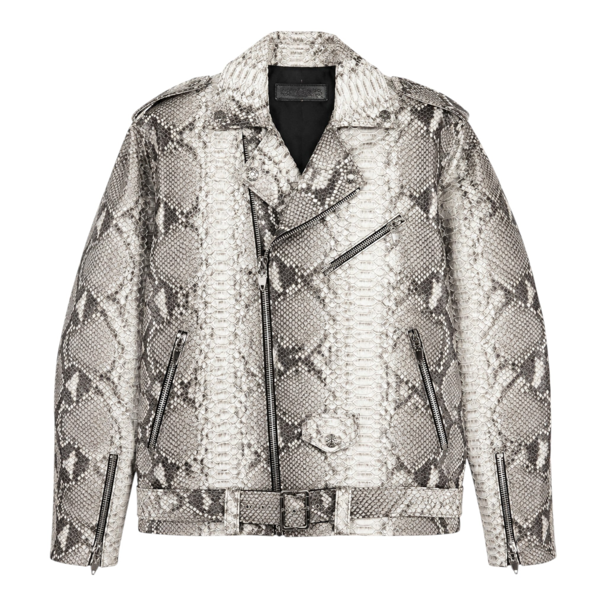 Chrome Hearts Snakeskin Python Moto/Biker Jacket, front view