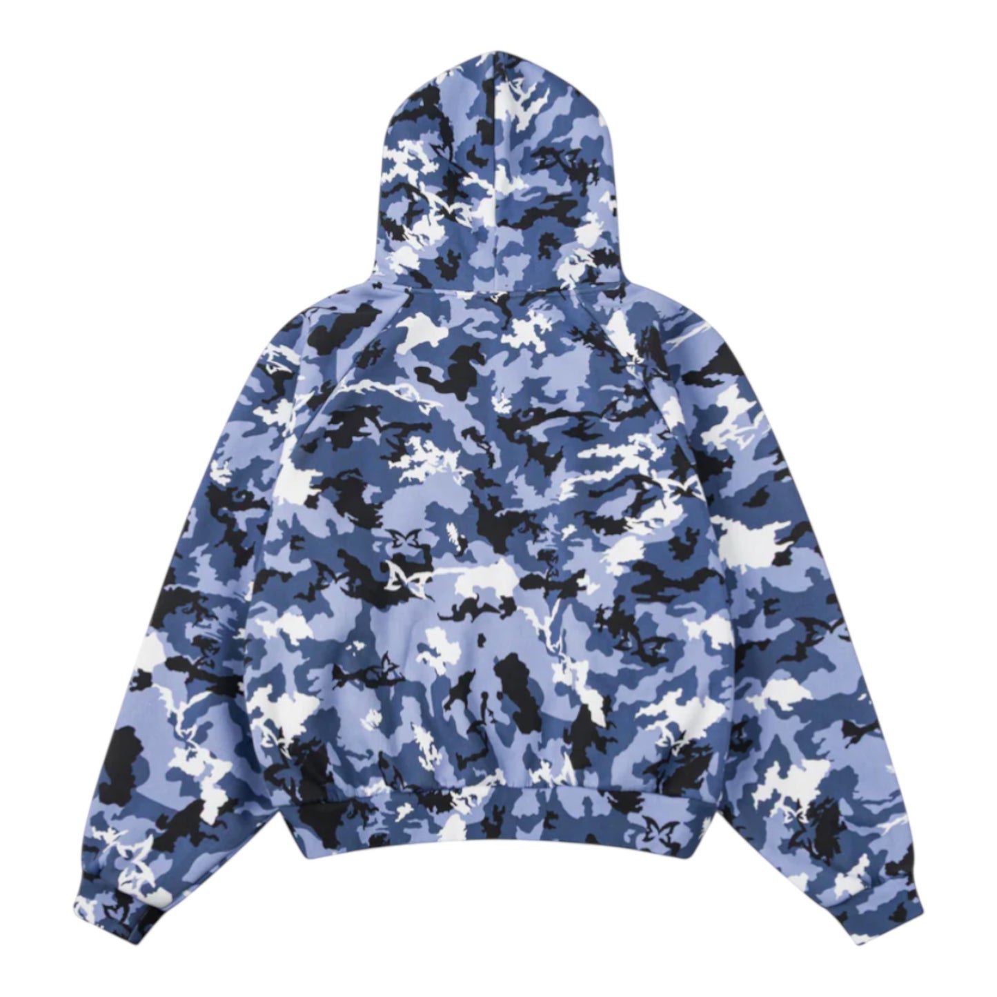 OFFCODE.USA Terrain Hood blue camouflage print hooded jacket with black and white accents.