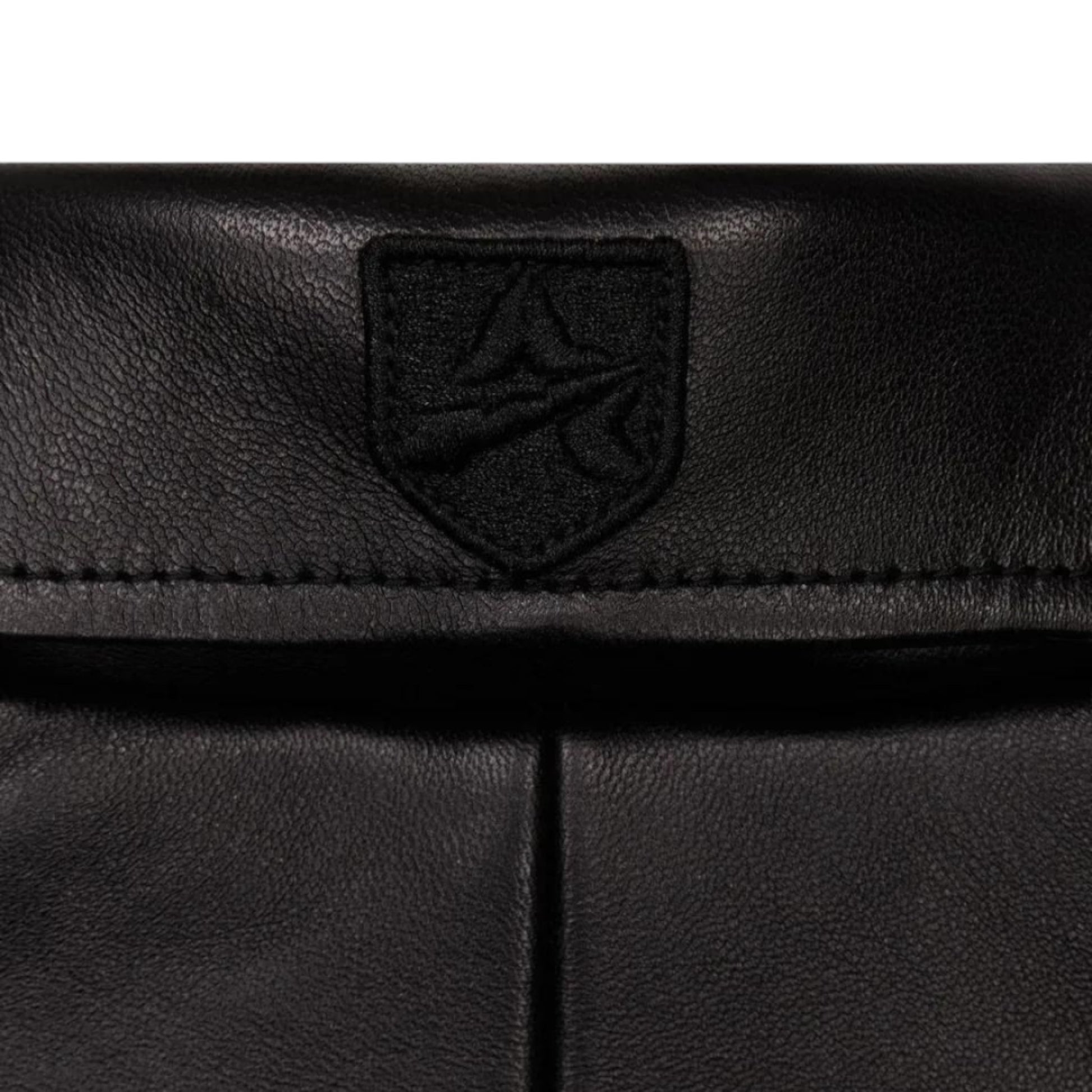 OFFCODE.USA Trapstar X Avirex Icon Leather Jacket in black with embroidered logo patch.