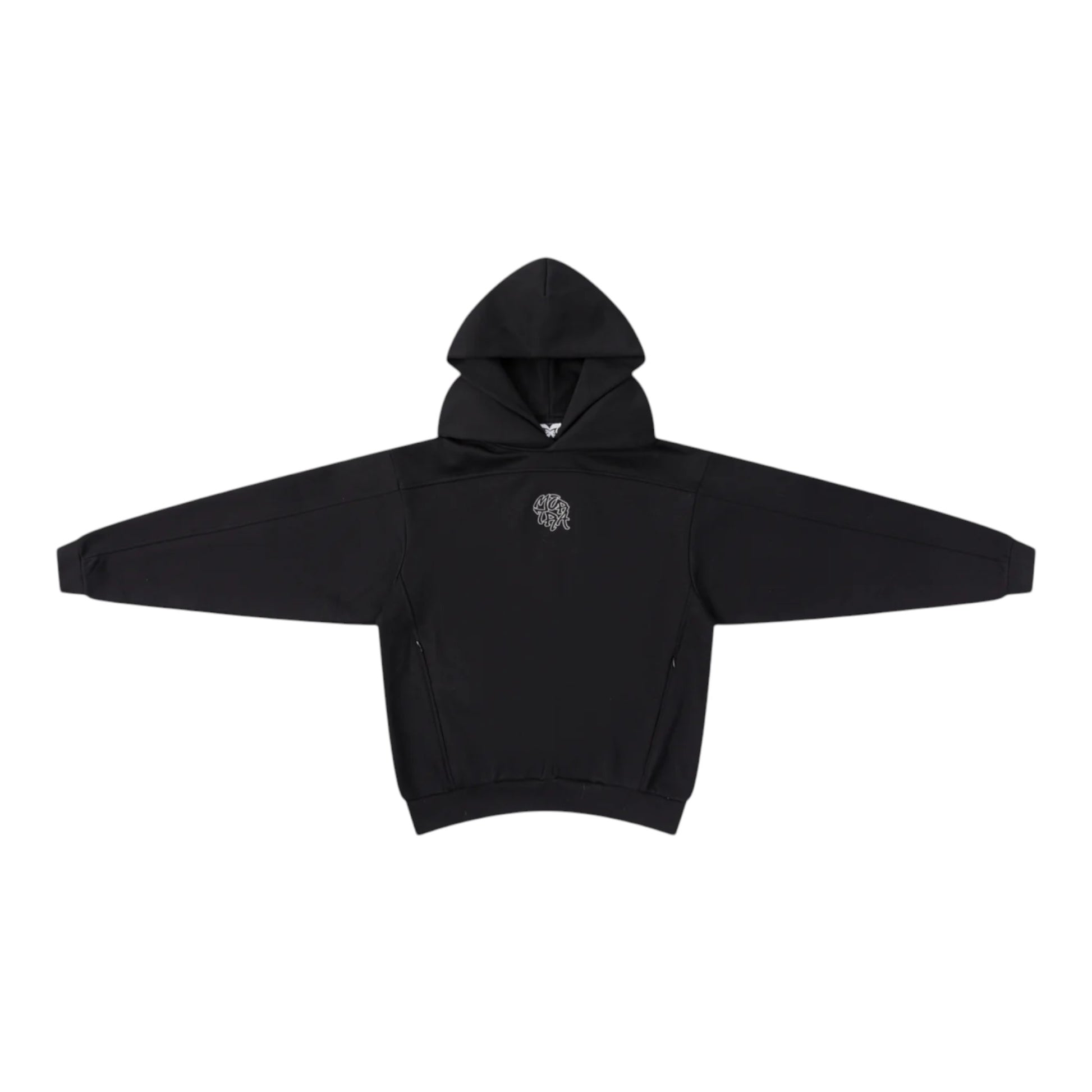 OFFCODE.USA Bigstep Hood 2.0 black cotton hoodie with graphic logo on chest and zippered pockets.