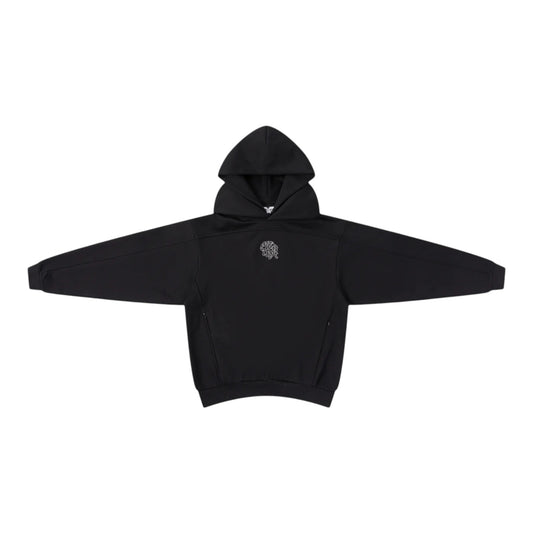 OFFCODE.USA Bigstep Hood 2.0 black cotton hoodie with graphic logo on chest and zippered pockets.