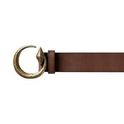 OFFCODE.USA Yasmin V3 belt in light brown full-grain leather with a decorative antique gold metal buckle.