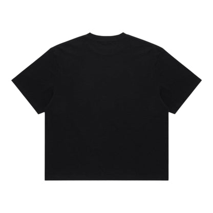 OFFCODE.USA Black Chair T-Shirt with short sleeves and crew neck. Cotton blend fabric.