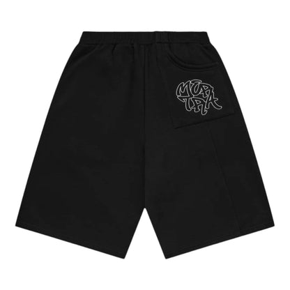 OFFCODE.USA Bigstep black shorts with embroidered logo on pocket. Casual style.