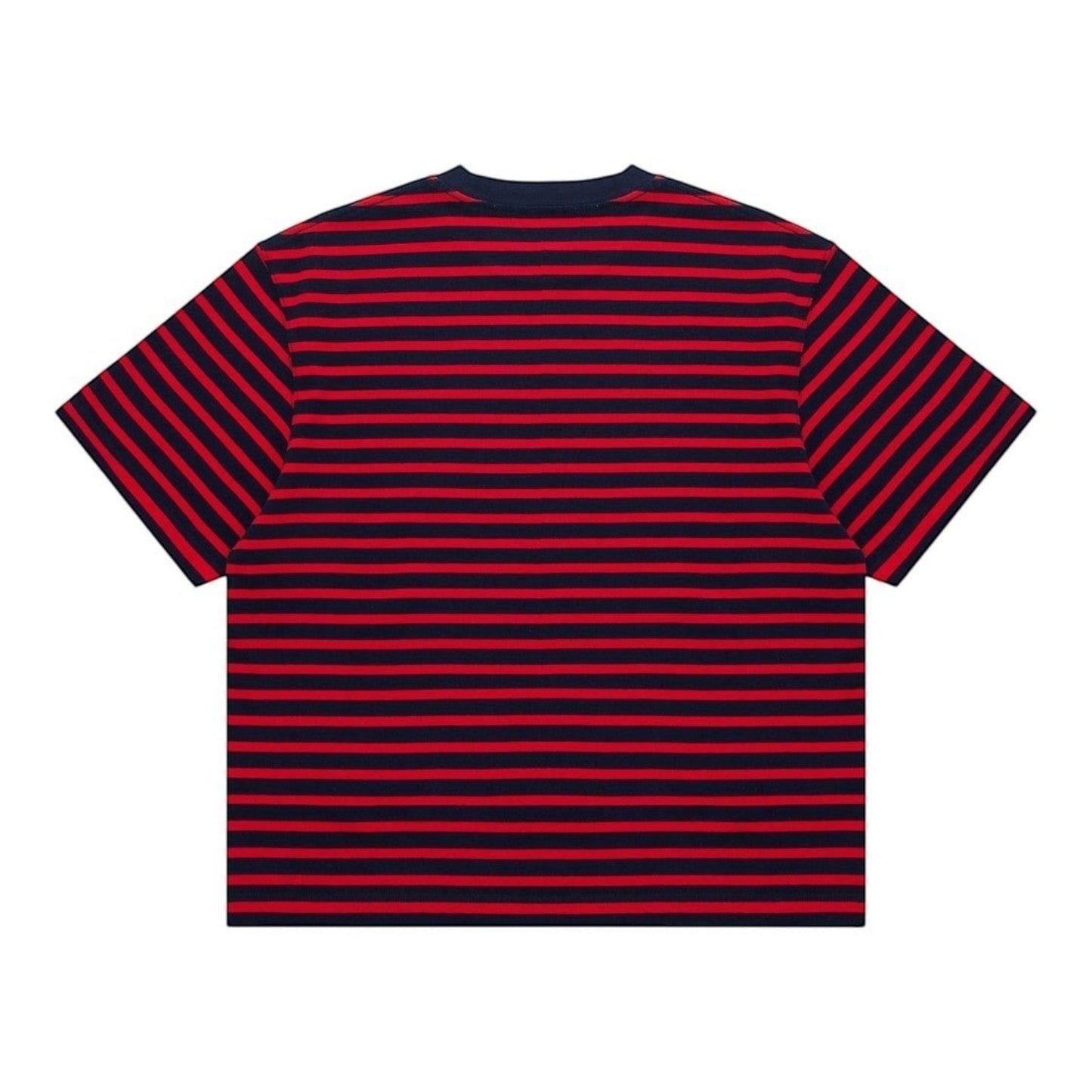 OFFCODE.USA Freddy T-Shirt in navy and red horizontal stripes, made of 100% cotton.