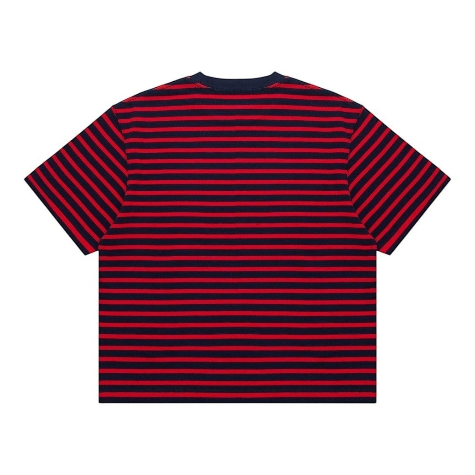 OFFCODE.USA Freddy T-Shirt in navy and red horizontal stripes, made of 100% cotton.