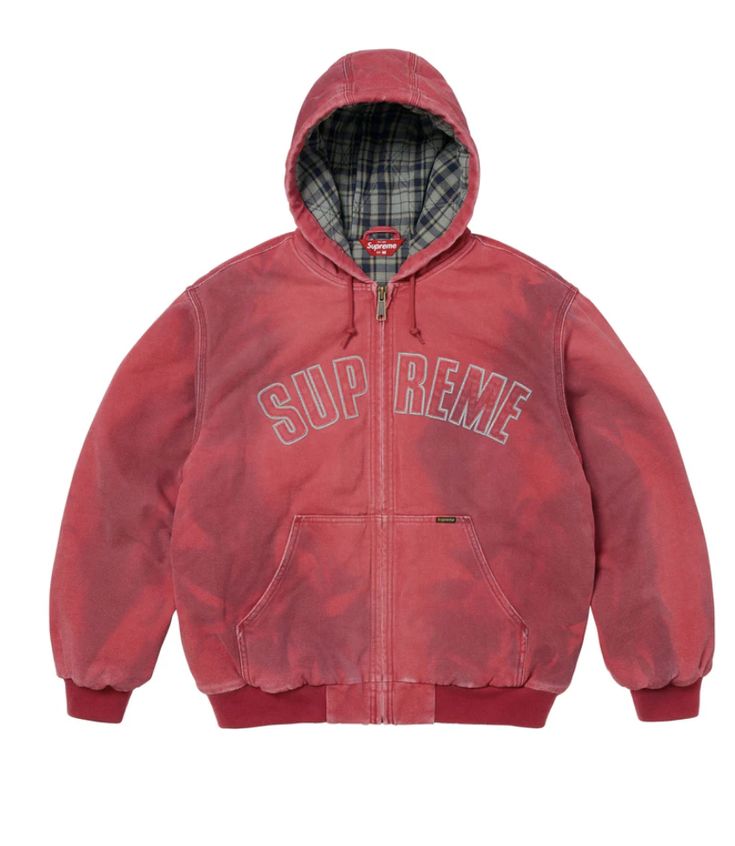 Supreme Arc Logo Zip-Up Hooded Jacket – Red