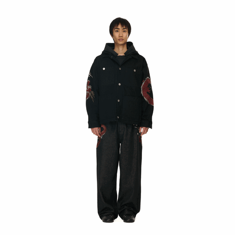 "yakuza" raw Denim black
